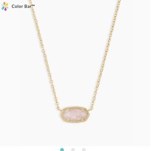 Kendra Scott Necklace- Rose Quartz color- Gold chain